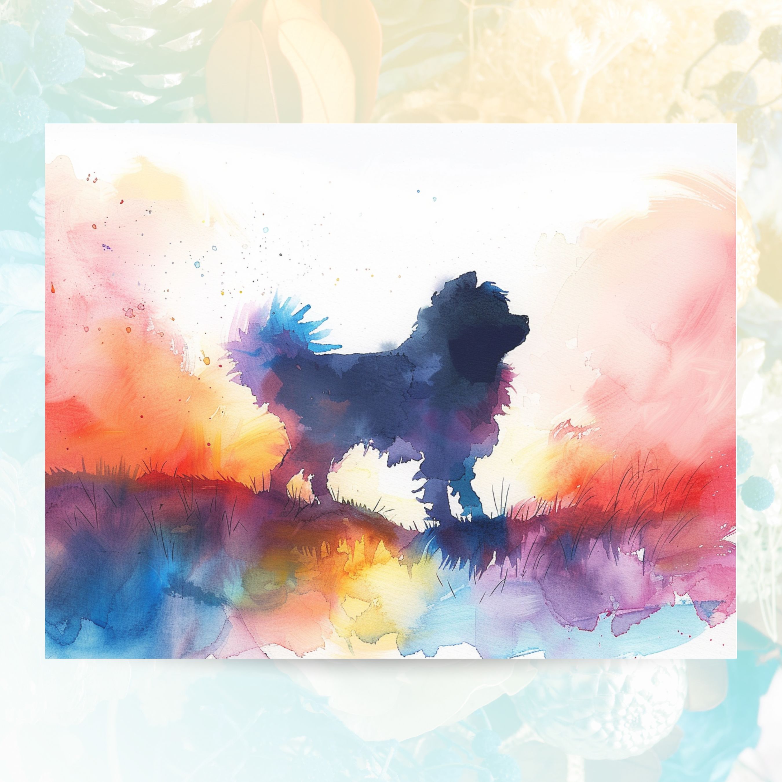 Pomeranian Rainbow Bridge Sympathy Card, Loss of Pet, Handmade Watercolor Card, Bereavement Card, Dog Owner, Condolence Card, Pet Memory, Handmade Card
