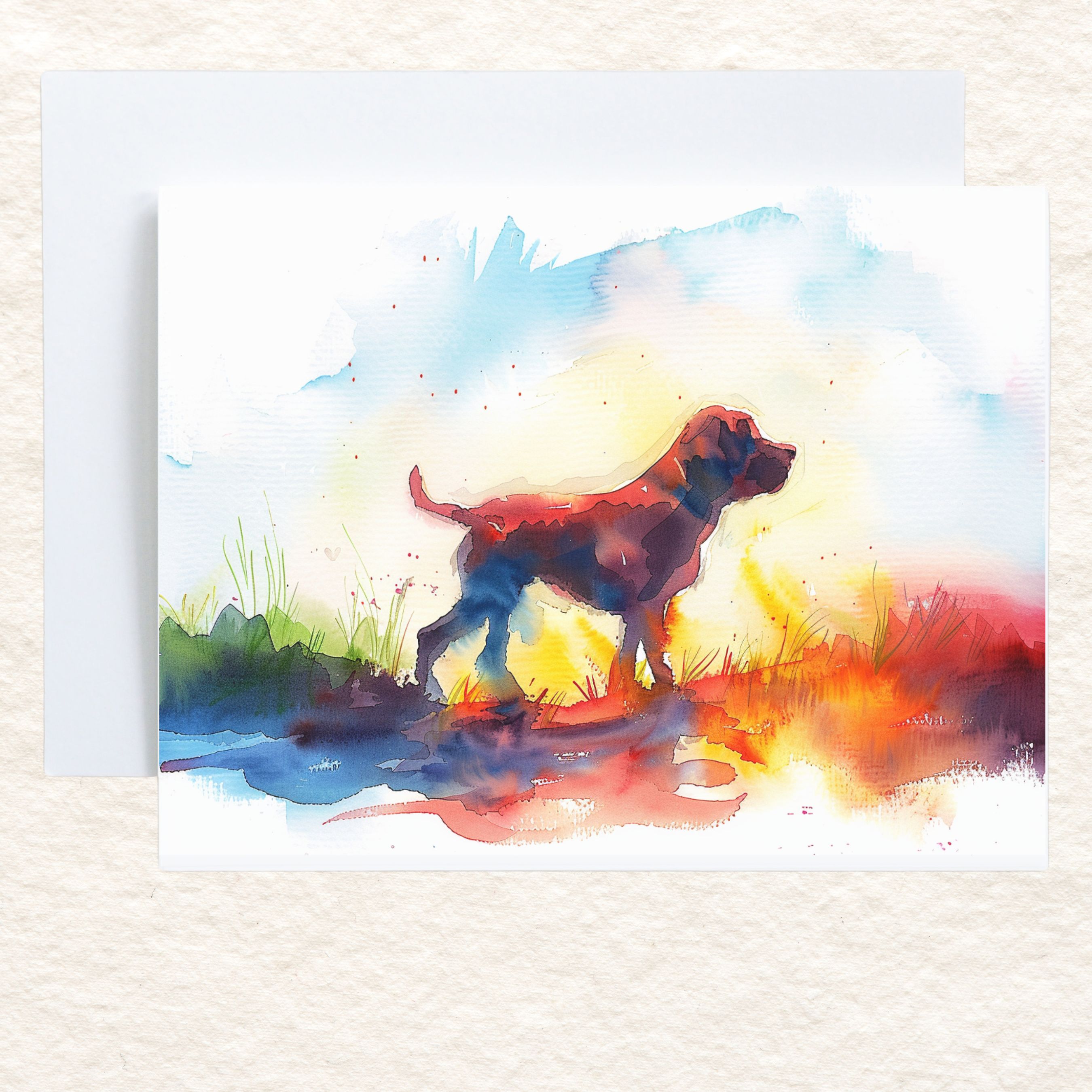 Rainbow Bridge Sympathy Card for Labrador Lovers, Pet Loss, Bereavement, Pet Memorial, Condolence Card, Handmade Card