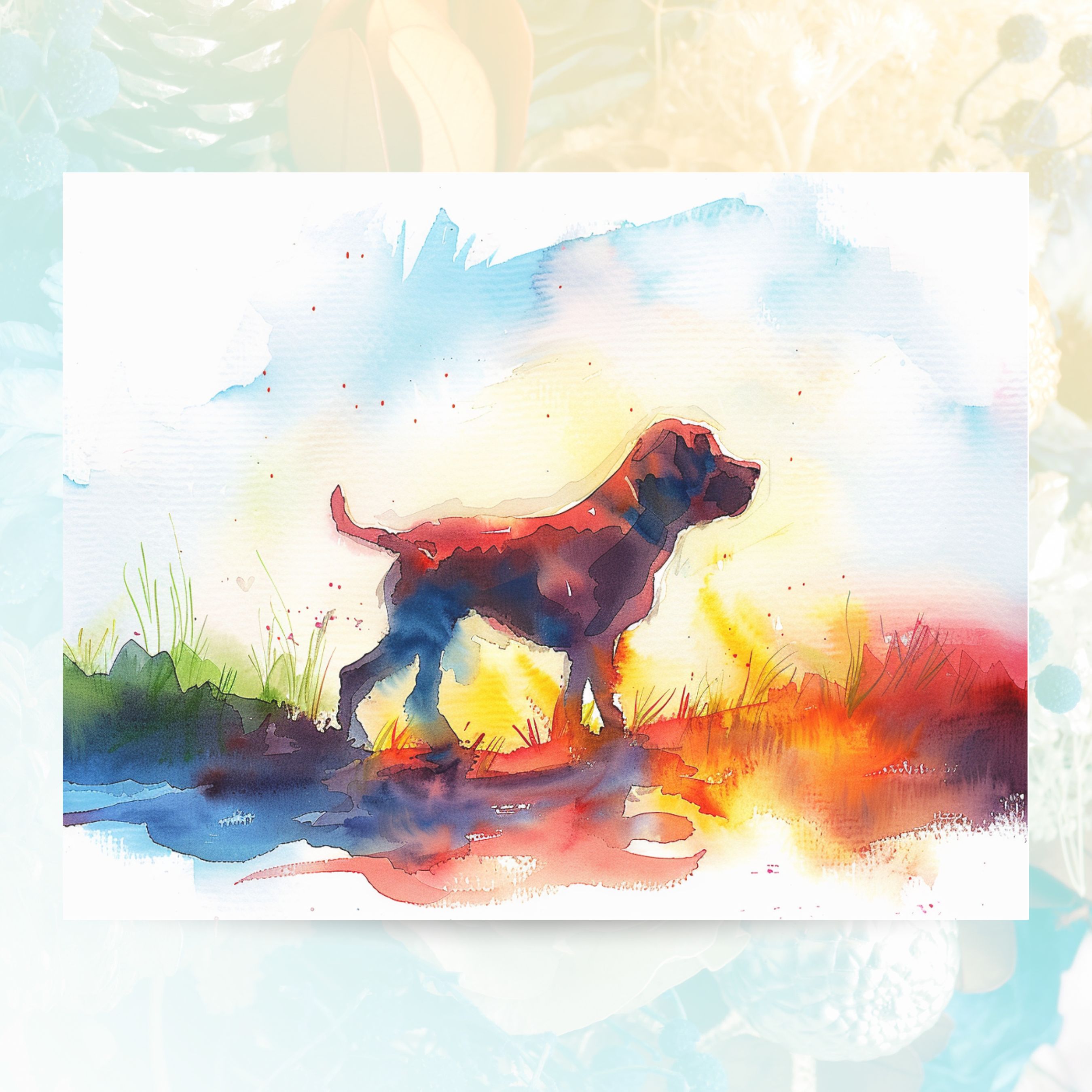 Rainbow Bridge Sympathy Card for Labrador Lovers, Pet Loss, Bereavement, Pet Memorial, Condolence Card, Handmade Card