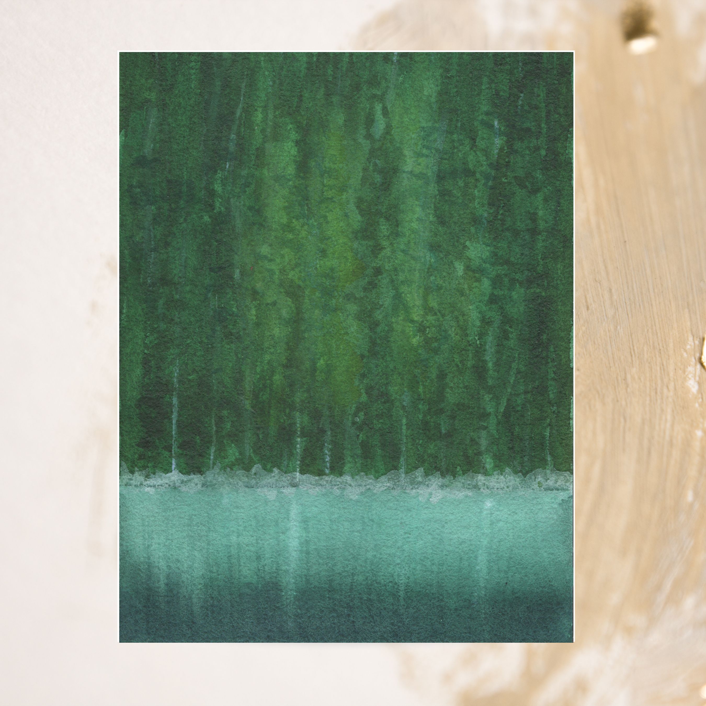 Ethereal Forest Lake, Enchanted Lights Watercolor Art, Nature Landscape, All Occasion Cards, Thank You, Invitation, Note Card, Greetings, Birthdays