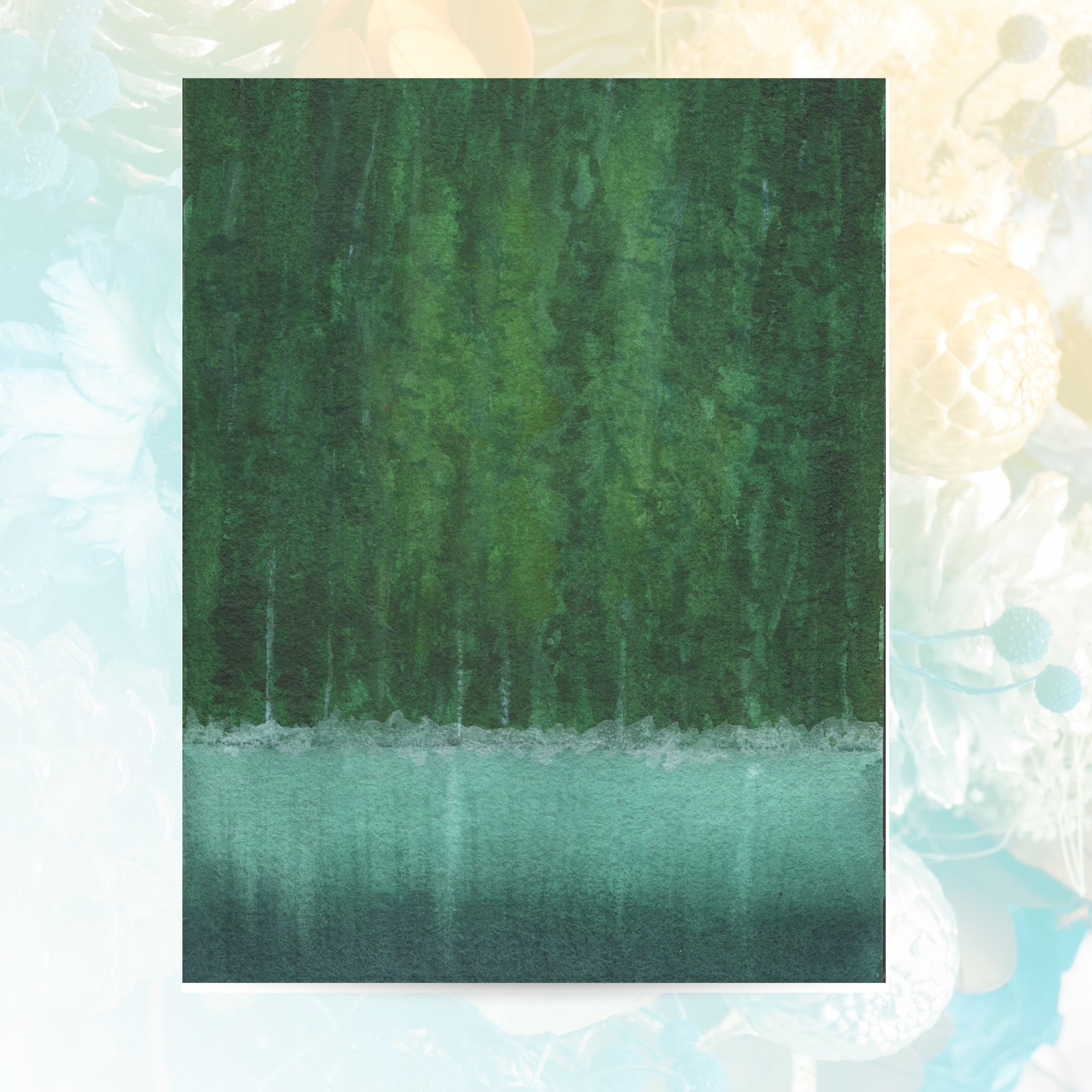 Ethereal Forest Lake, Enchanted Lights Watercolor Art, Nature Landscape, All Occasion Cards, Thank You, Invitation, Note Card, Greetings, Birthdays