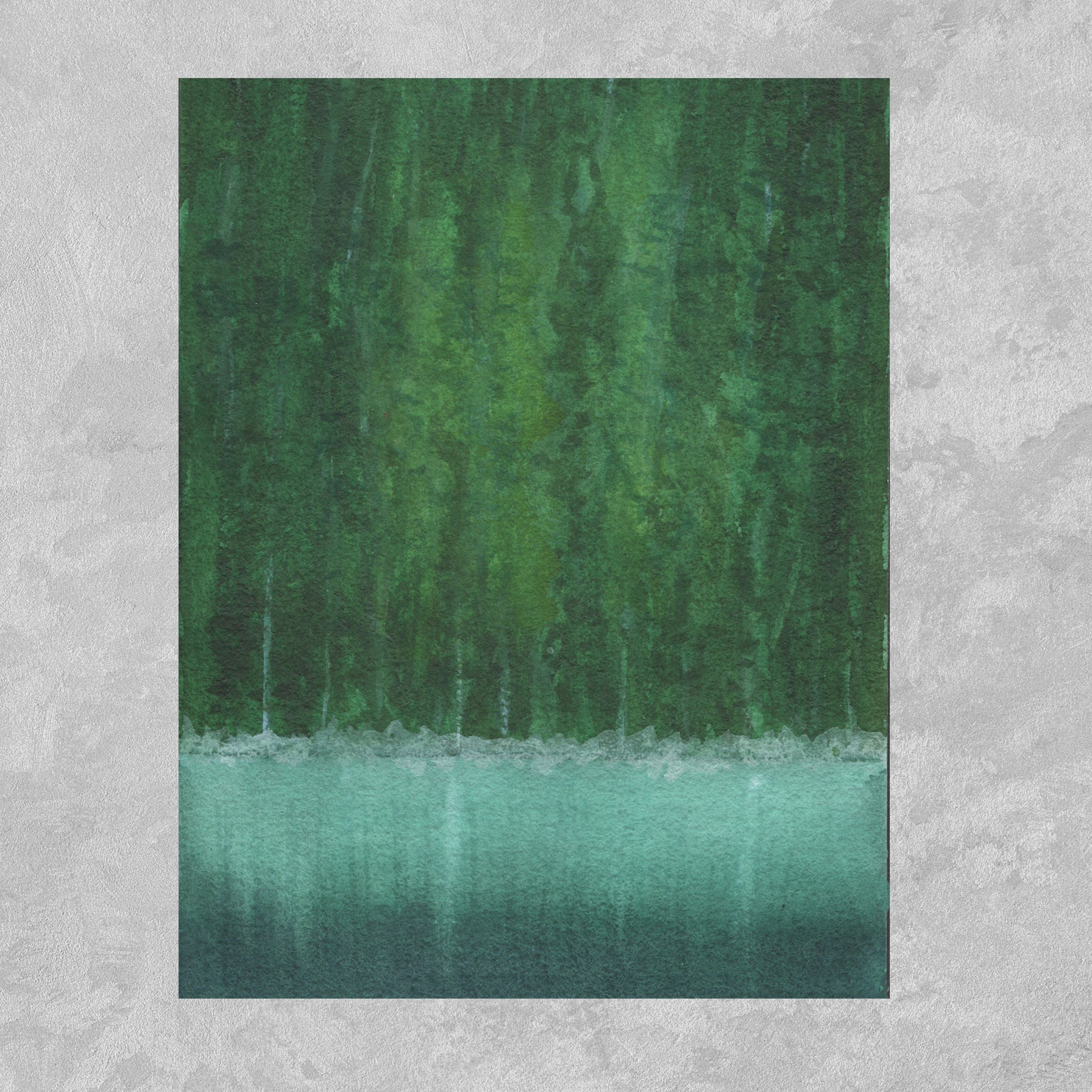 Ethereal Forest Lake, Enchanted Lights Watercolor Art, Nature Landscape, All Occasion Cards, Thank You, Invitation, Note Card, Greetings, Birthdays