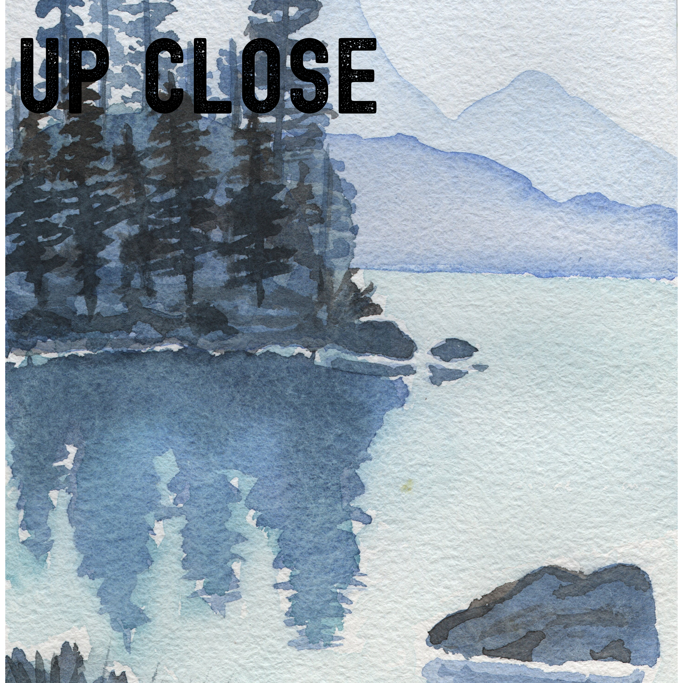 Tranquil Reflections Blue Pines Lake Watercolor Art, High Quality Art Print, Nature Landscape, Original Art