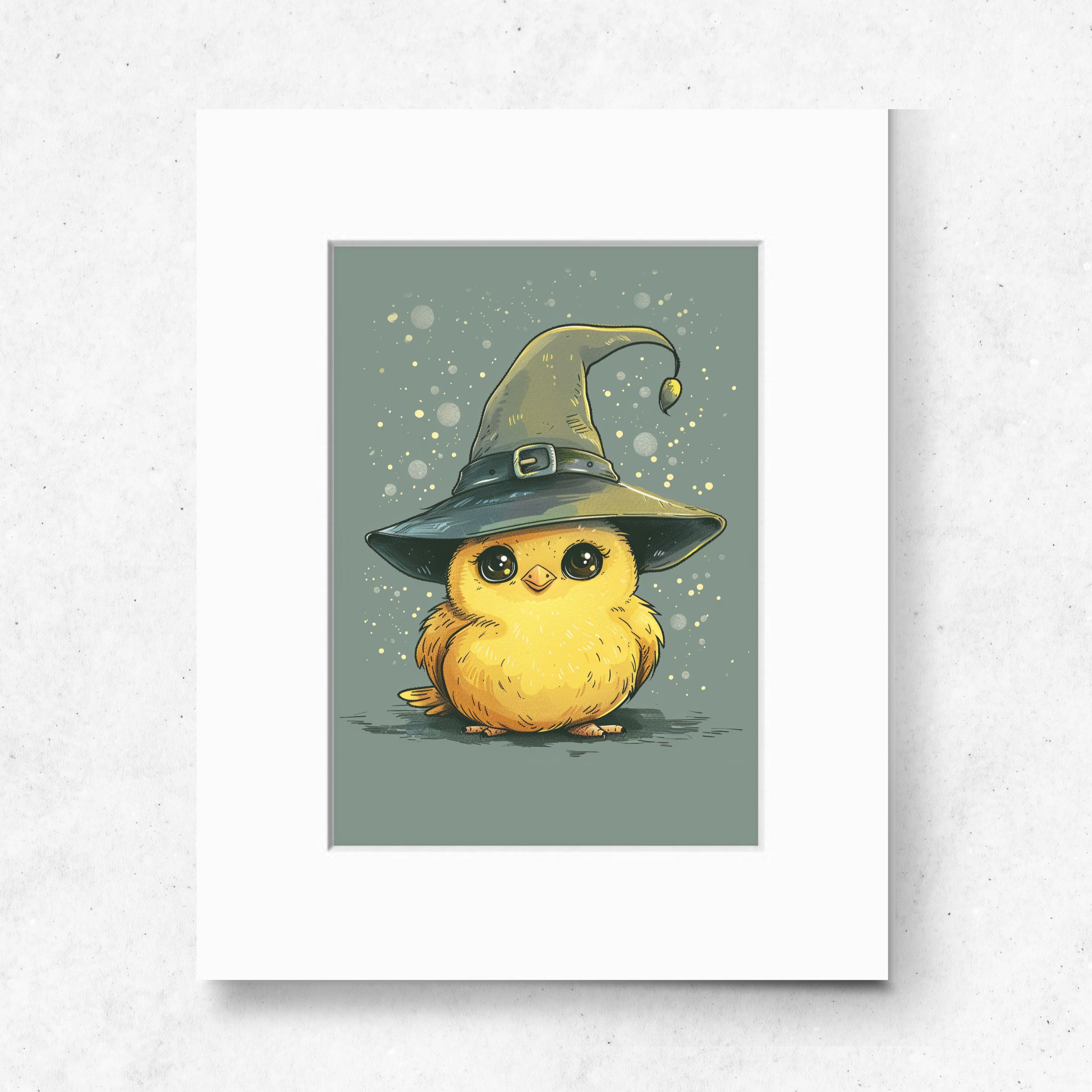 Stumbly, The Adorable Clumsy Little Wizard Art Print, Original Art, Animal Wall Art, Watercolor Print, Halloween Home Decor, Elegant Art