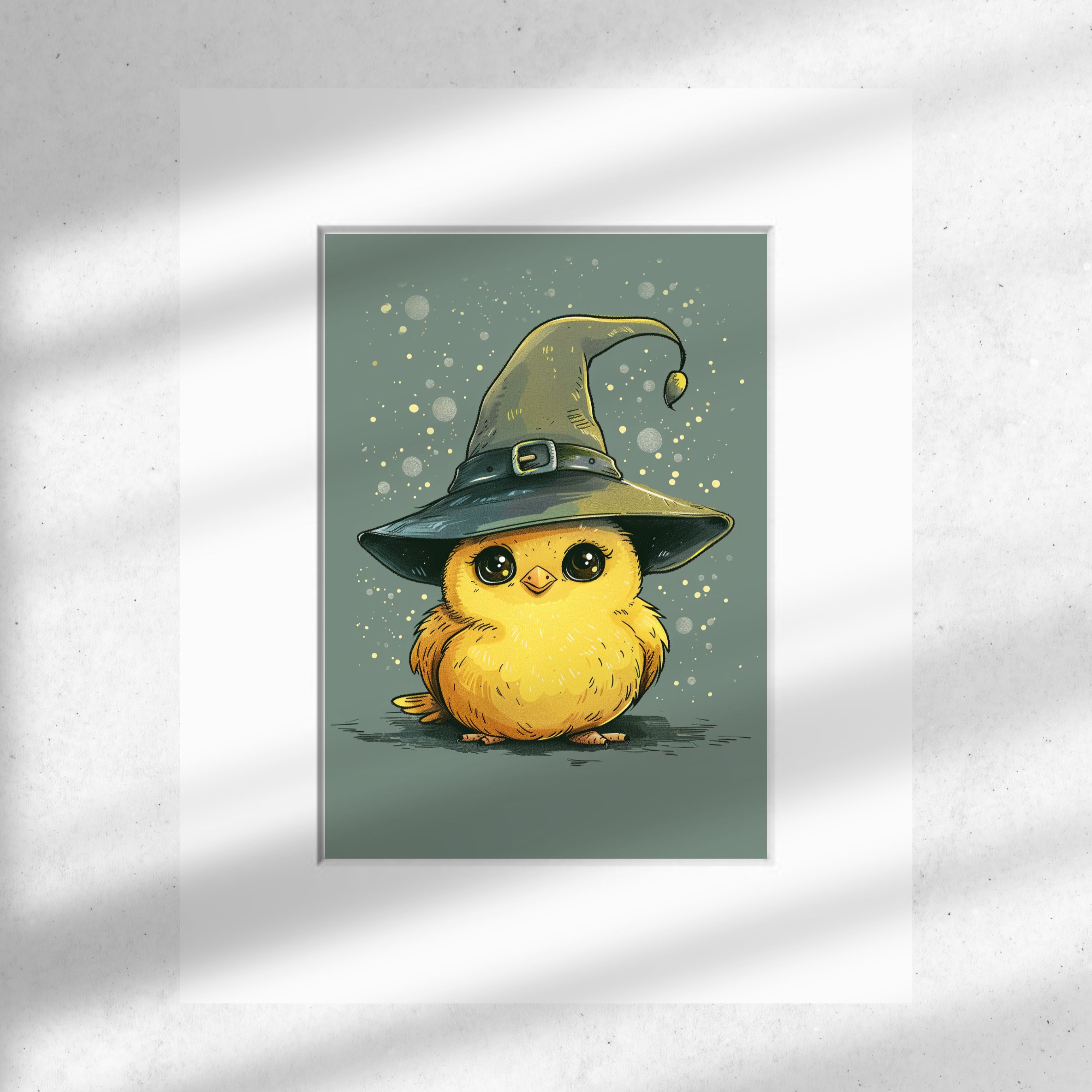 Stumbly, The Adorable Clumsy Little Wizard Art Print, Original Art, Animal Wall Art, Watercolor Print, Halloween Home Decor, Elegant Art