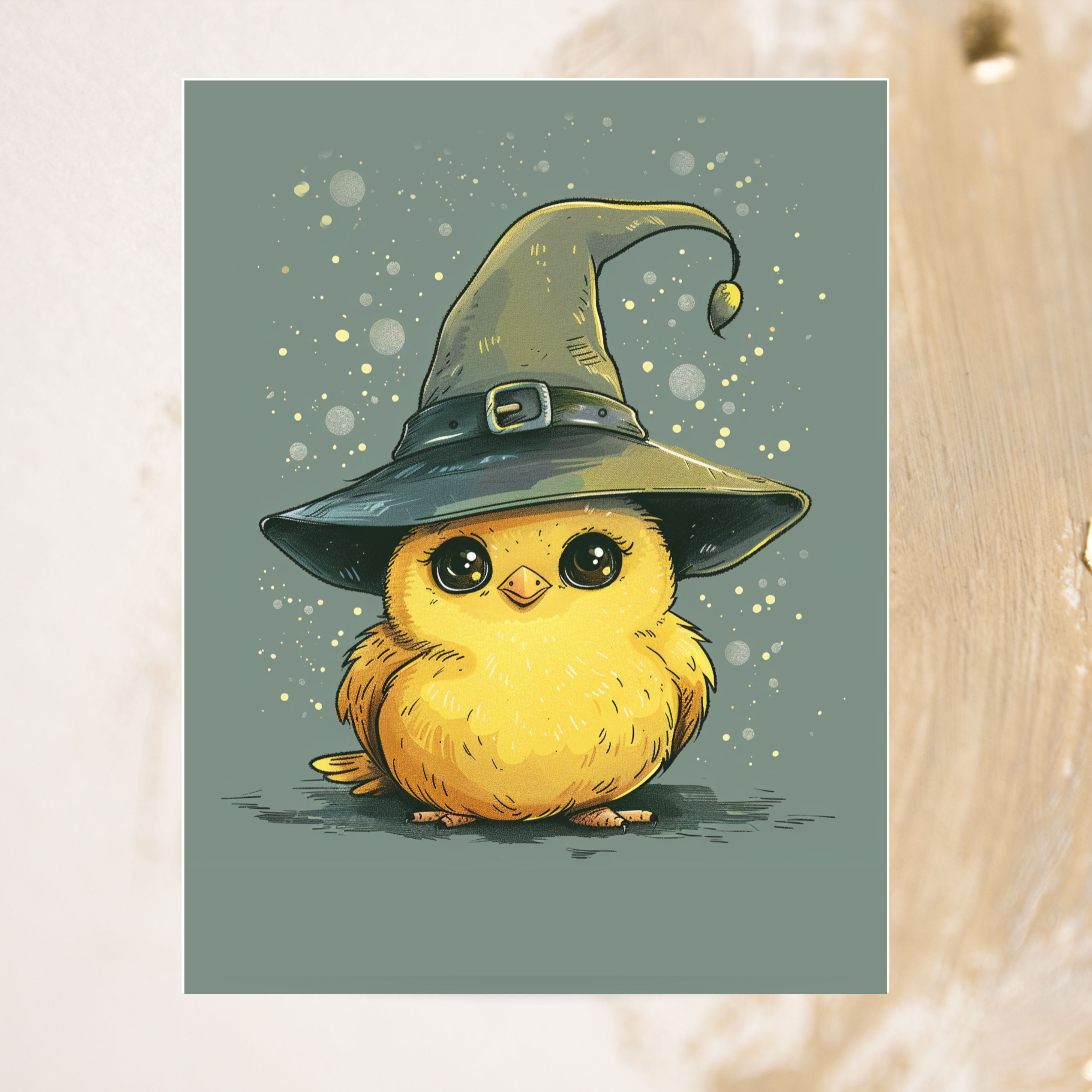 Stumbly The Adorable Clumsy Little Wizard, Cute Cartoon Animal Art, Handmade Card, Halloween Card, All Occasion Cards, Thank You, Invitation, Note Card, Greetings, Birthdays