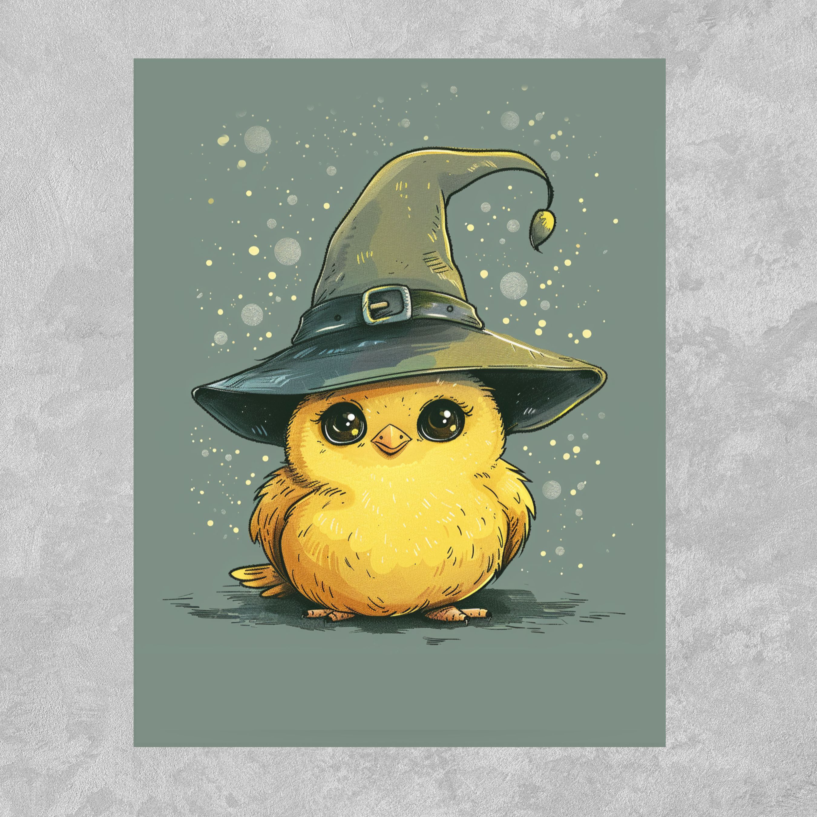Stumbly The Adorable Clumsy Little Wizard, Cute Cartoon Animal Art, Handmade Card, Halloween Card, All Occasion Cards, Thank You, Invitation, Note Card, Greetings, Birthdays