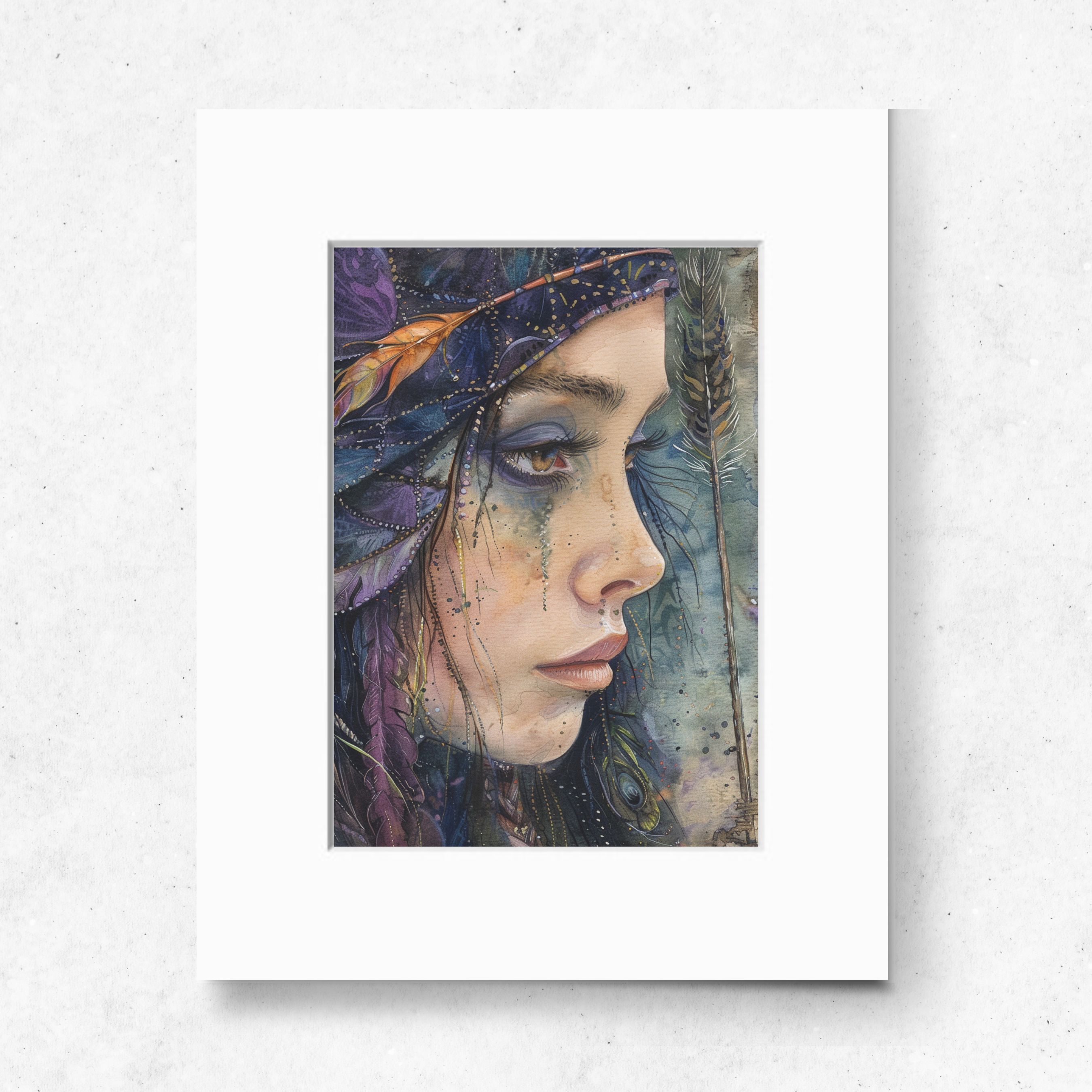 Goddess Gaze, Watercolor Art, Sympathy Gift, Wall Decor, High Quality Art Print, Original Art