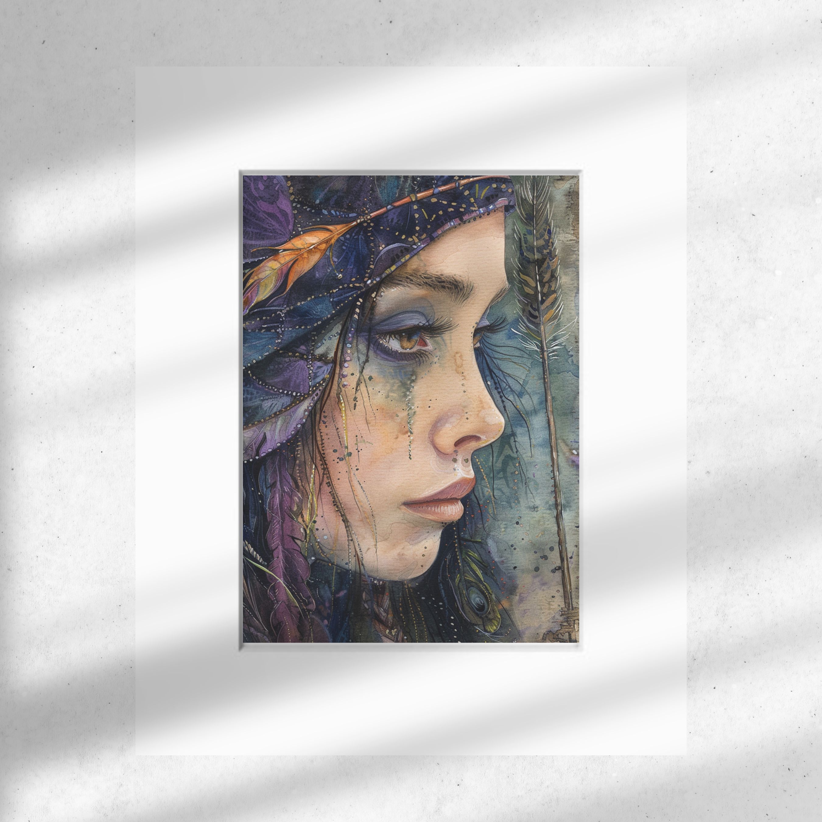 Goddess Gaze, Watercolor Art, Sympathy Gift, Wall Decor, High Quality Art Print, Original Art