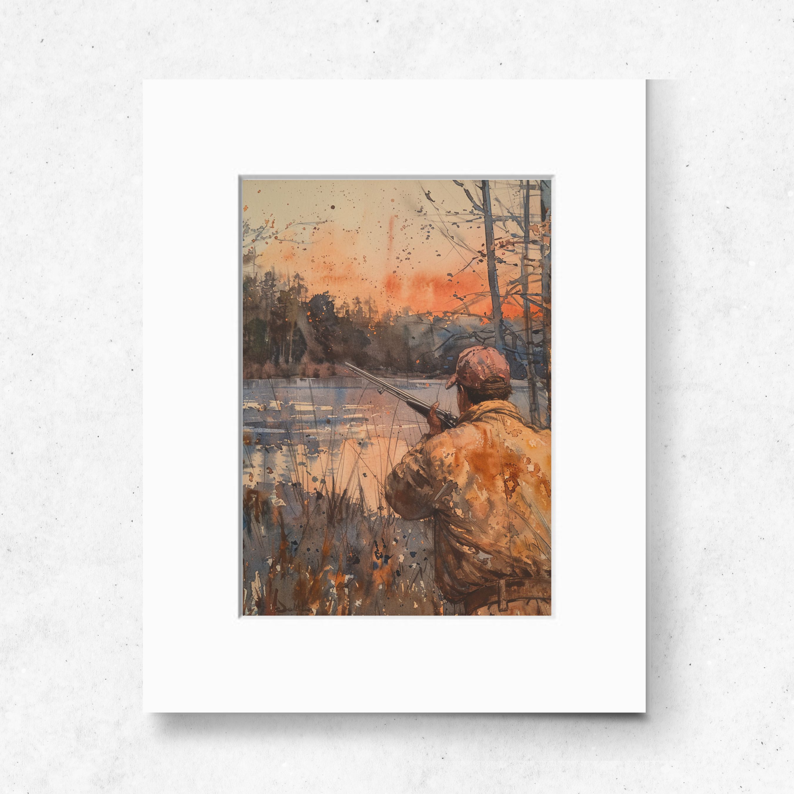 Hunting Season at Sunrise, Gift For Hunters, Country Life, Wall Decor, High Quality Art Print, Original Art