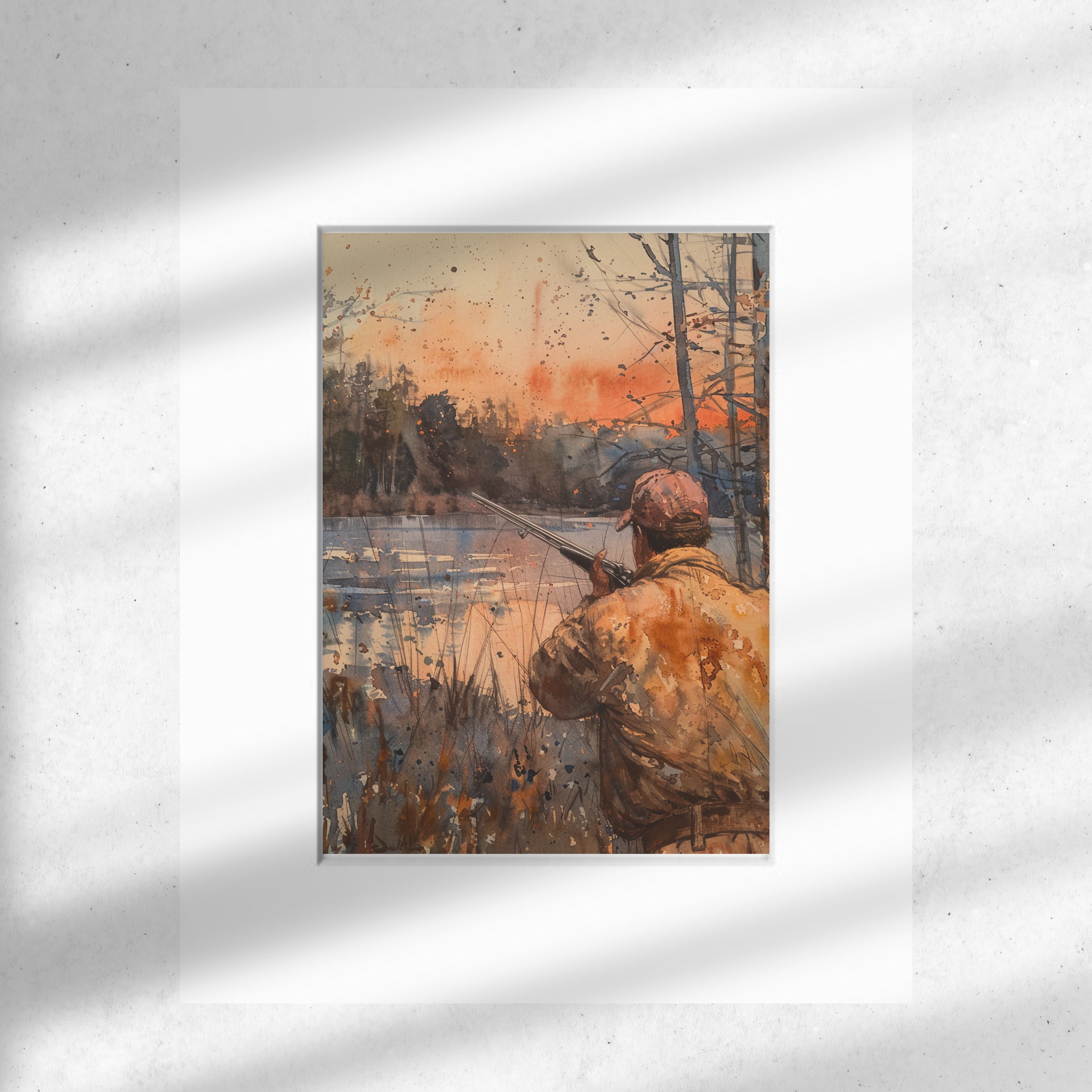 Hunting Season at Sunrise, Gift For Hunters, Country Life, Wall Decor, High Quality Art Print, Original Art