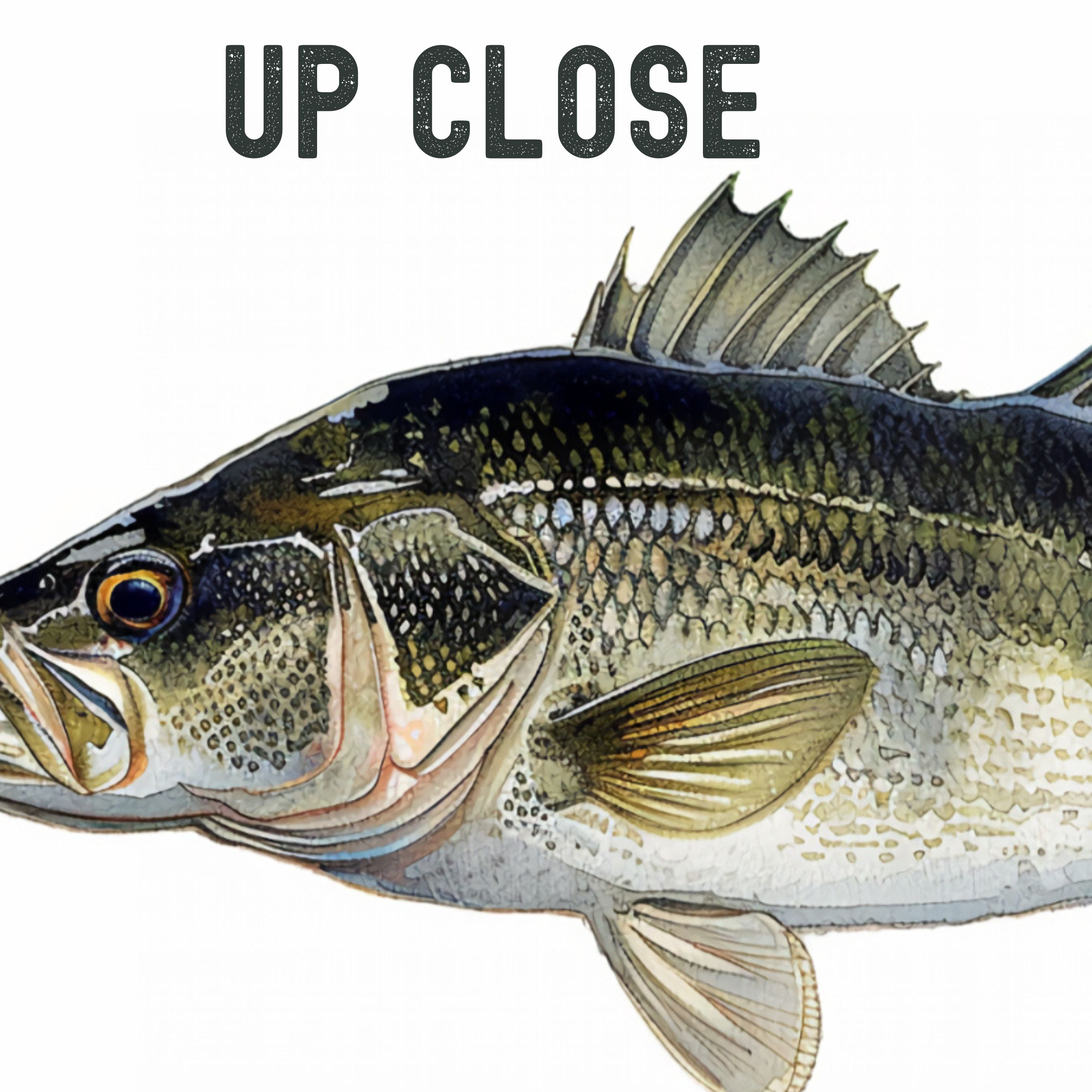 Micropterus Black Bass Watercolor Art Print, Fly Fishing Fish Wall Decor, High Quality Art Print Watercolor Wildlife Painting, Original Art