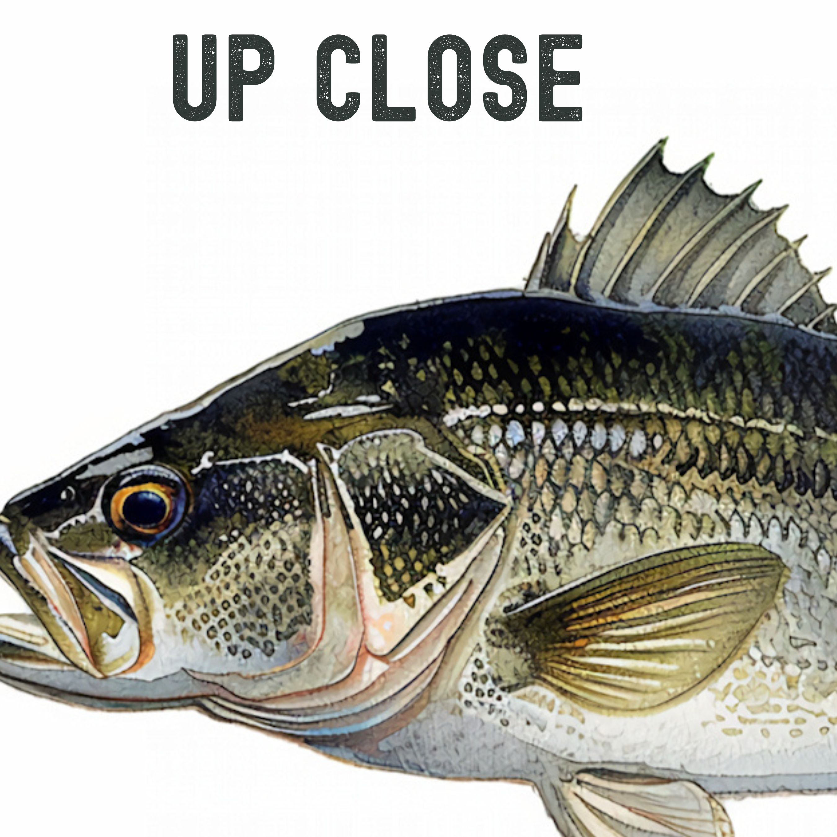 Micropterus Black Bass Watercolor Fly Fishing Fish Greeting Card, Freshwater Fish Art, Angler Gift, Note Card, All Occasion, Birthday Card, Invitations