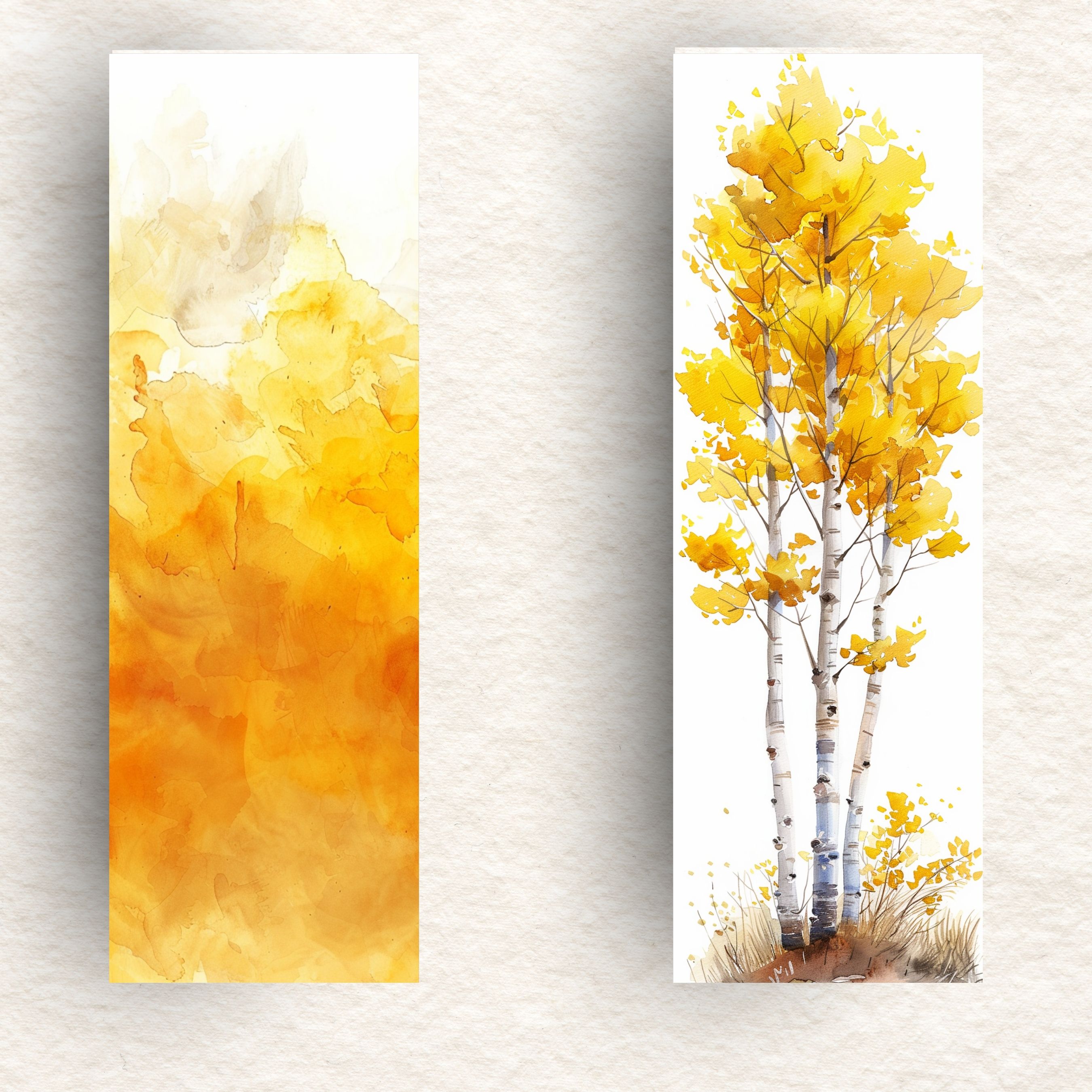 Quaking Aspen Tree Bookmark, Watercolor Unique Handmade Bookmark, Autumn Enthusiast Gift, Serene Nature Bookmark, Laminated Bookmark