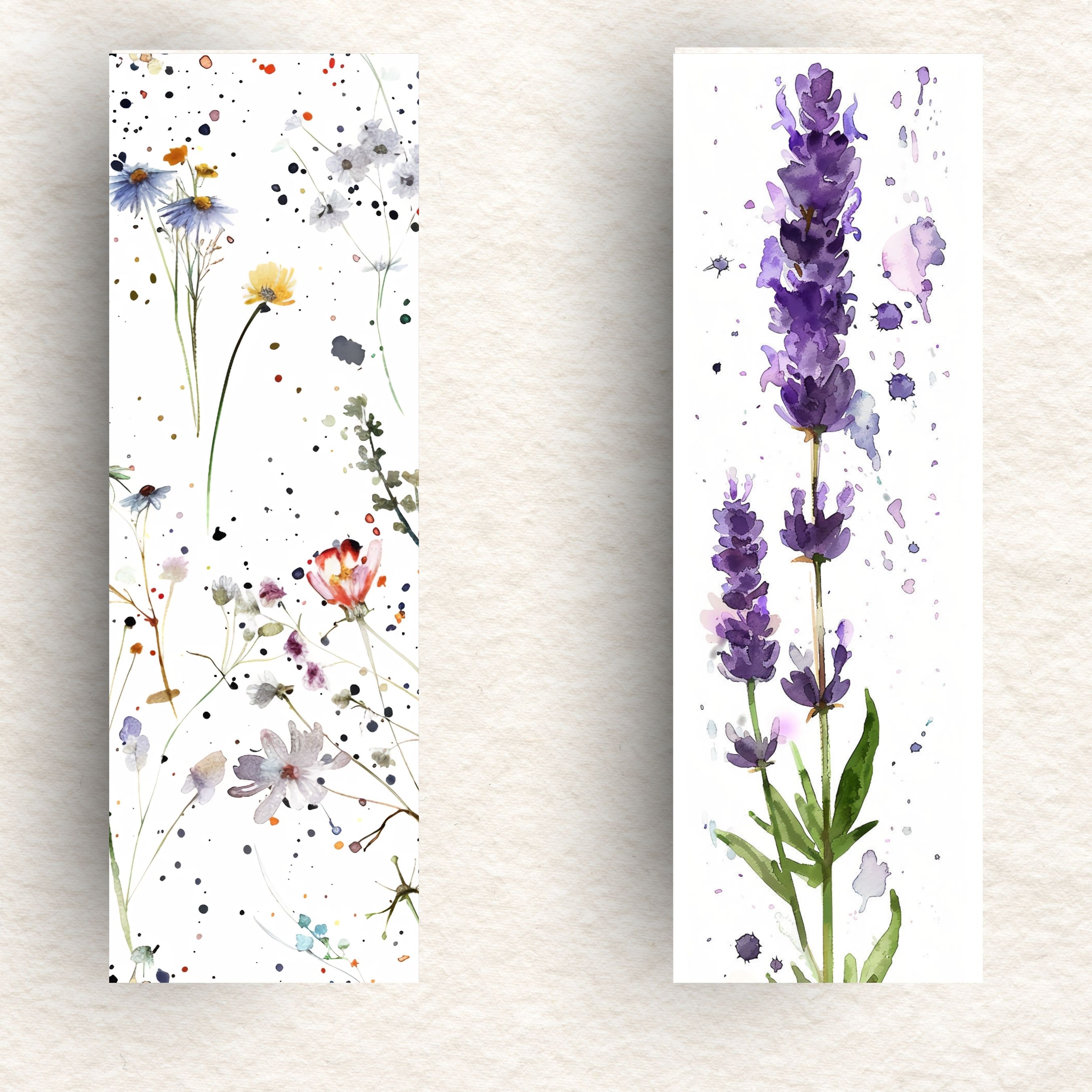 Watercolor Lavender Bookmark, BookTok Lovers, Botanical Art, Purple Flower Print, Nature Inspired, Delicate Blooms