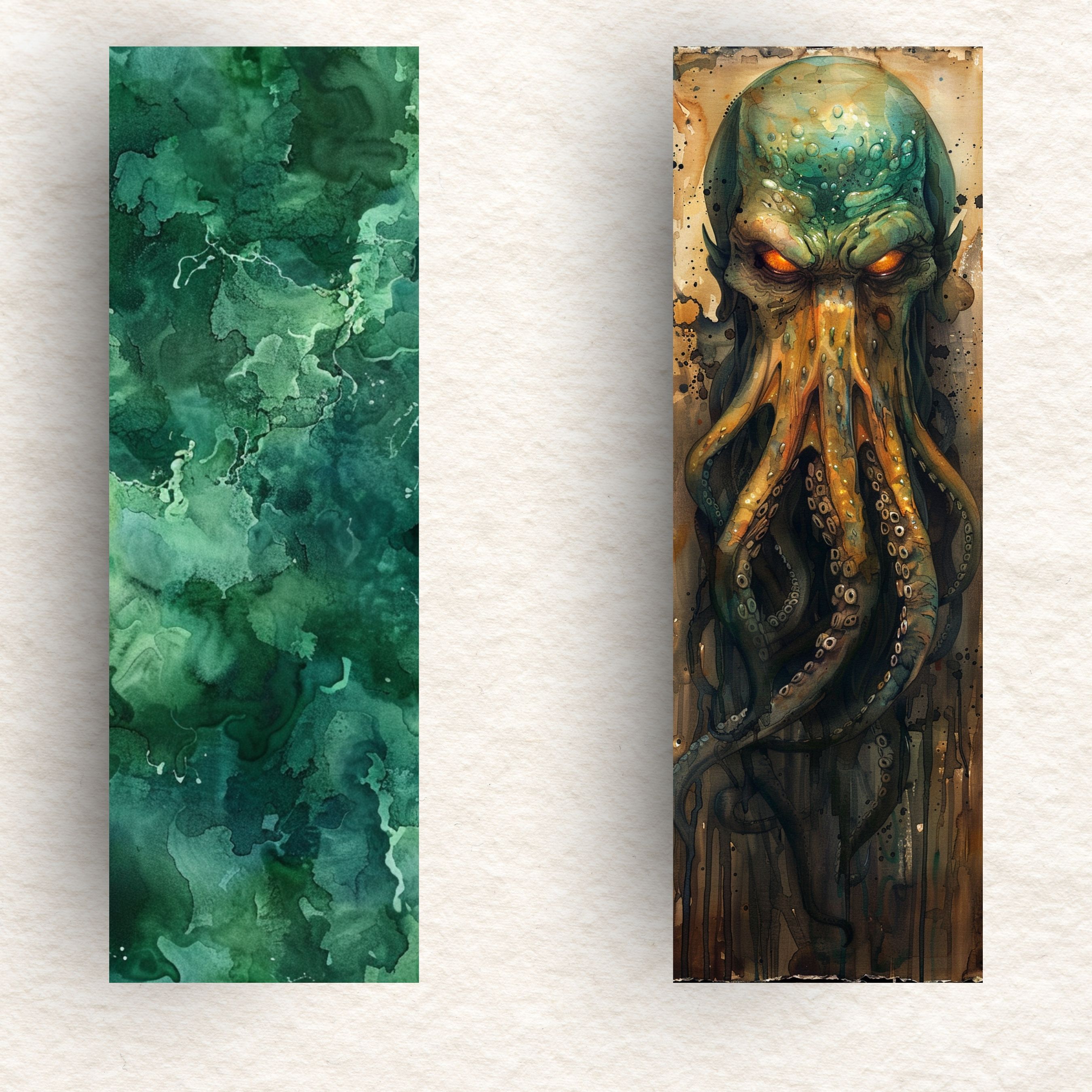Cthulhu Bookmark Lovecraftian Horror Art, Dark Fantasy Bookmark, Mythical Creature Art, Gothic Bookmark, Book Lovers Gift