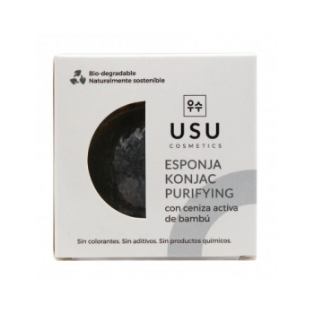 USU Esponja Konjac Purifying con ceniza activa de bambú