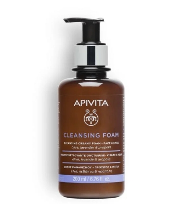Apivita Crema Espuma limpiadora – Rostro y ojos 200 ml.