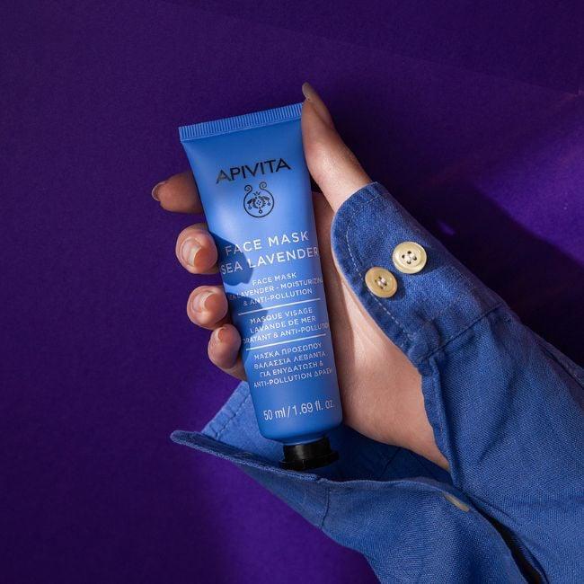 Apivita Face Mask Sea Lavender Mascarilla Facial hidratante y anti-polucion con lavanda de mar 50 ml.