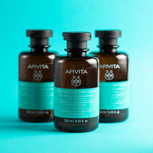 Apivita Oily Roots Dry Ends Champú Equilibrante Para Raíz Grasa y Puntas Secas 250 ml.