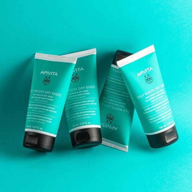 Apivita Acondicionador Raíces grasas Puntas secas Ortiga y Própolis 150 ml.