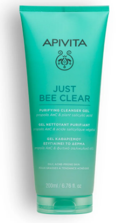Apivita JUST BEE CLEAR PURIFYING CLEANSER GEL 200 ml.