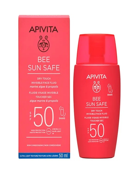 Apivita Bee Sun Safe Fluido Facial Invisible Toque Seco SPF50 50 ml