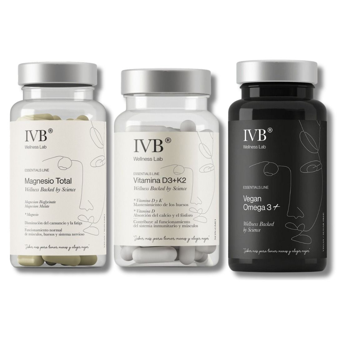 IVB Pack Esenciales Magnesio Total, Vegan Omega 3+ y Vitamina D3+K2