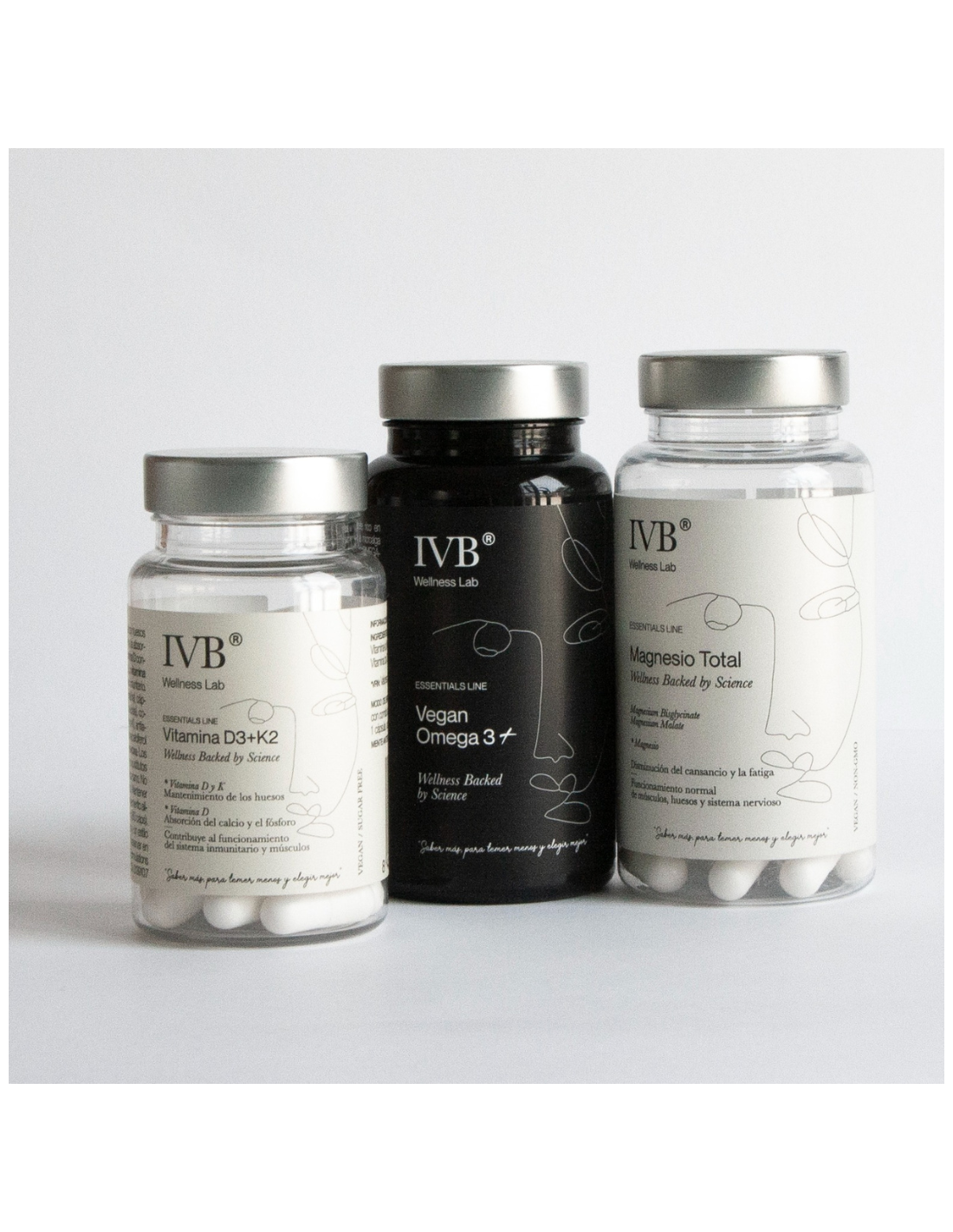 IVB Pack Esenciales Magnesio Total, Vegan Omega 3+ y Vitamina D3+K2