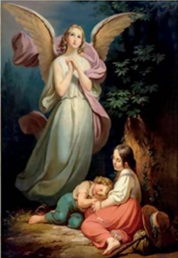 LITOGRAFÍA EN FILO DE ORO ÁNGEL DE LA GUARDA