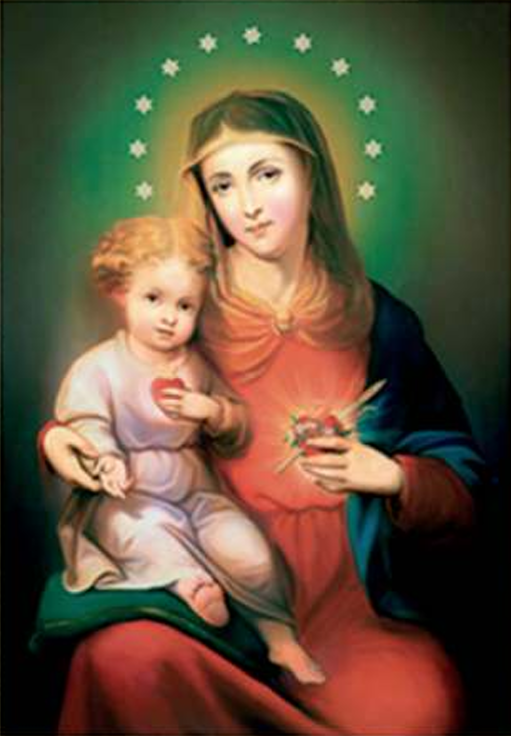 LITOGRAFÍA EN FILO DE ORO SAGRADO CORAZÓN DE MARÍA