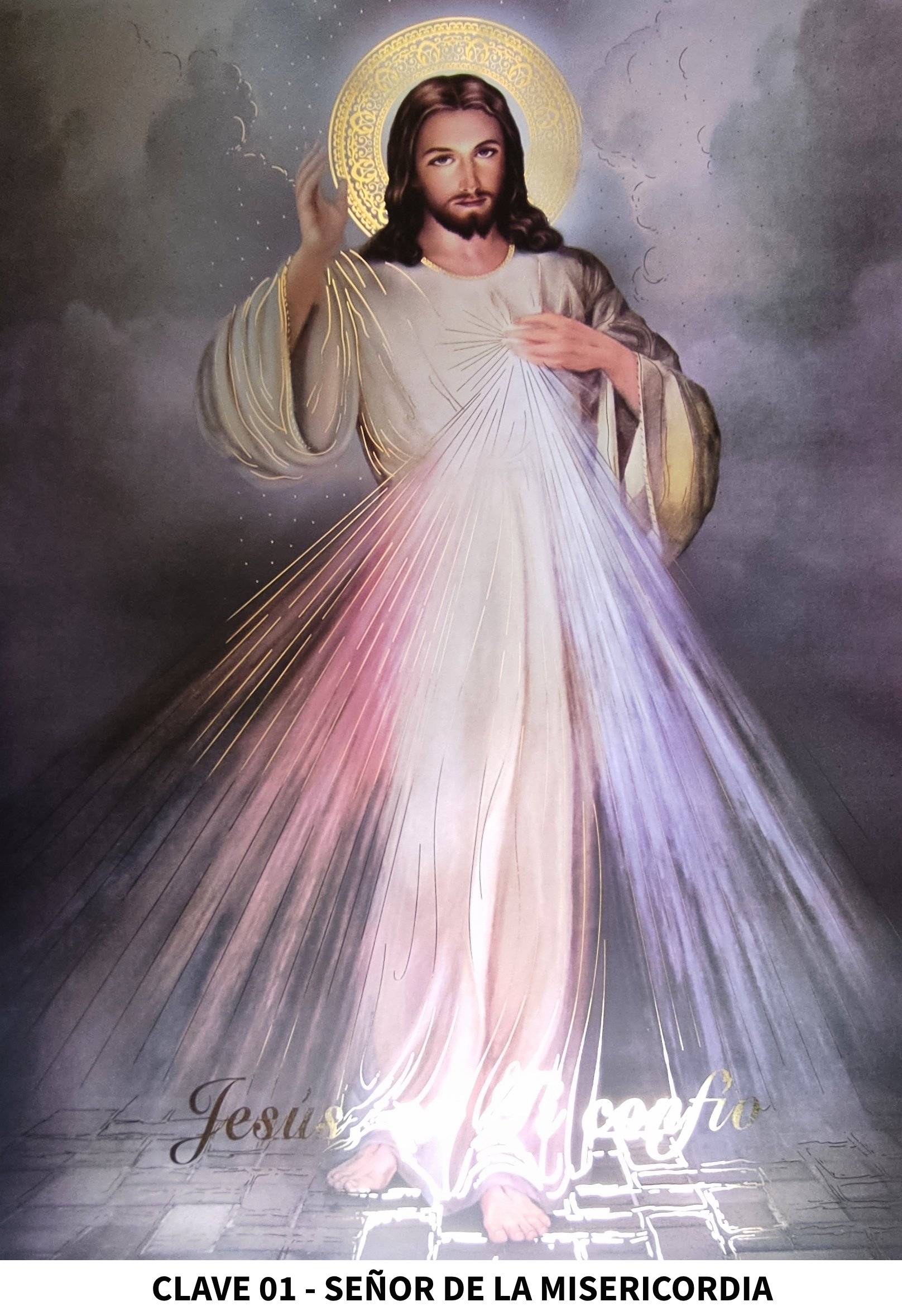 LITOGRAFÍA EN FILO DE ORO SEÑOR DE LA MISERICORDIA