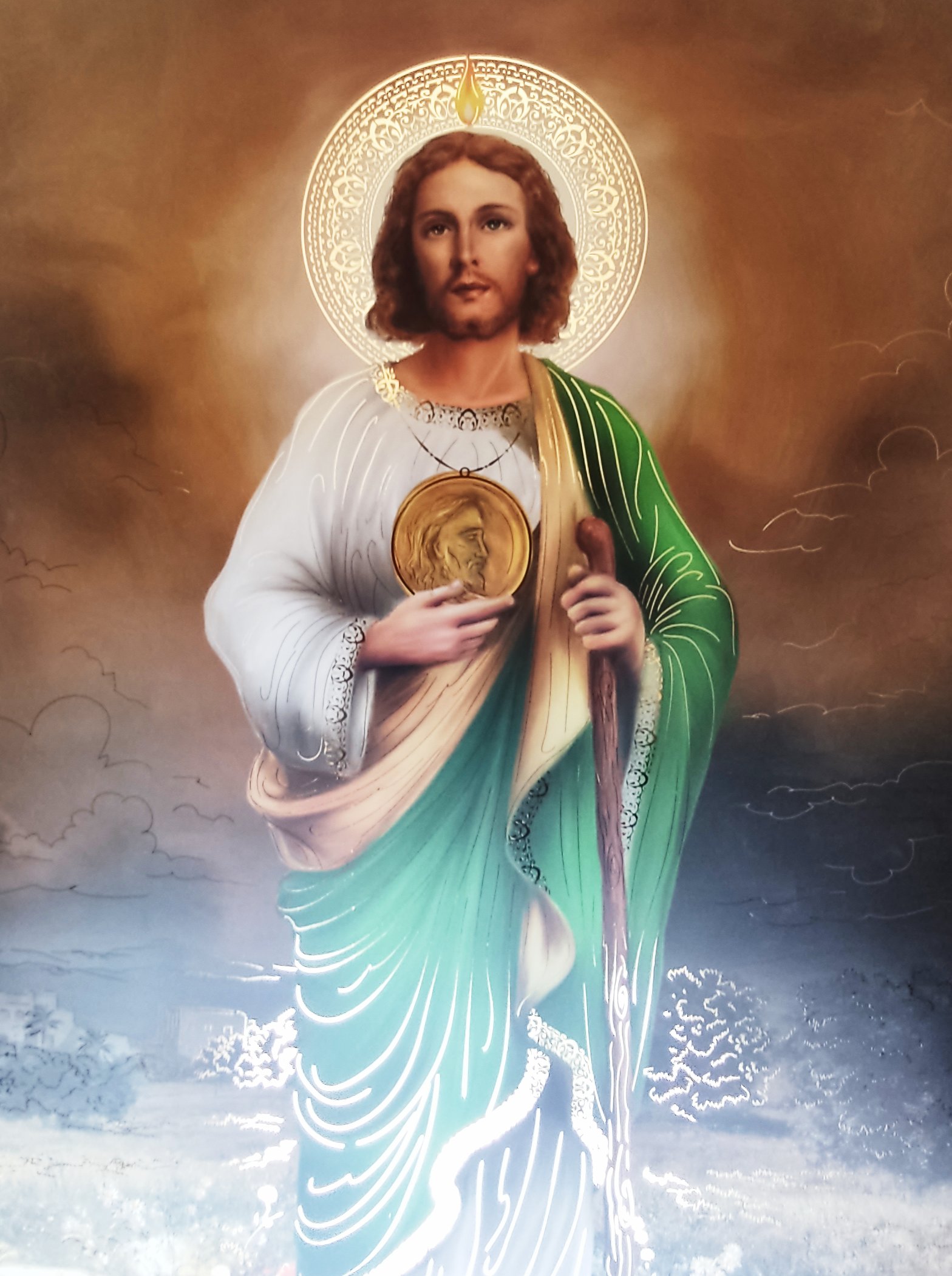 LITOGRAFÍA EN FILO DE ORO SAN JUDAS TADEO