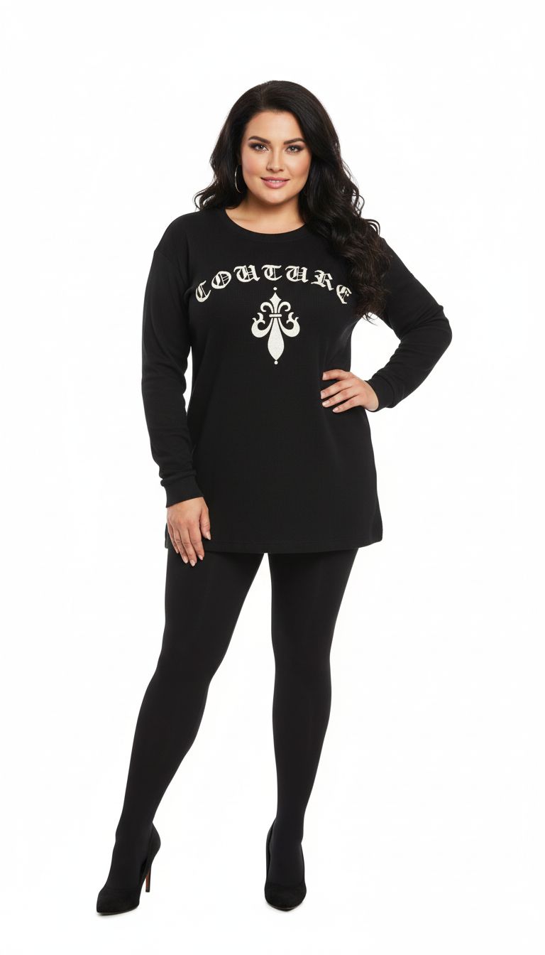 2X Couture Thermal Black Long Sleeve Top