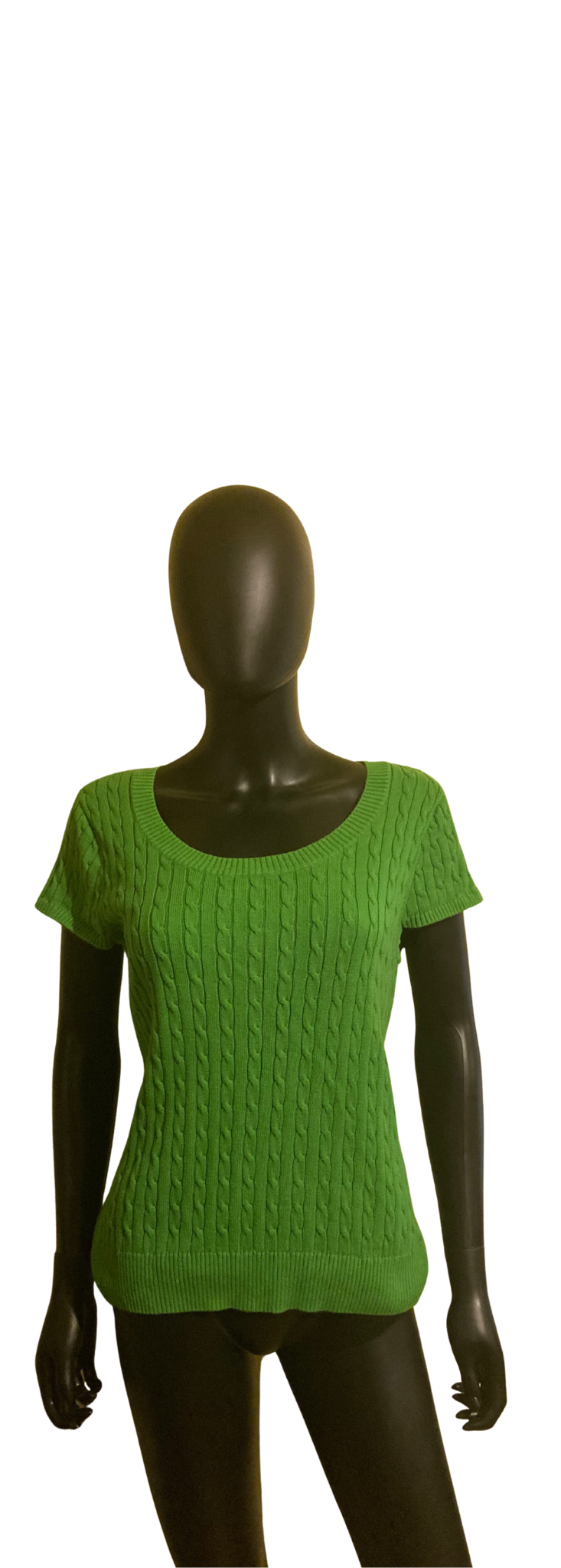 L Green Cable Knit Sweater 