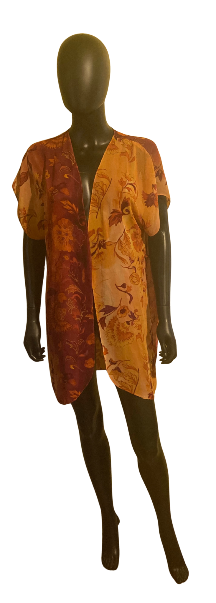 L Open Front Floral Blouse 