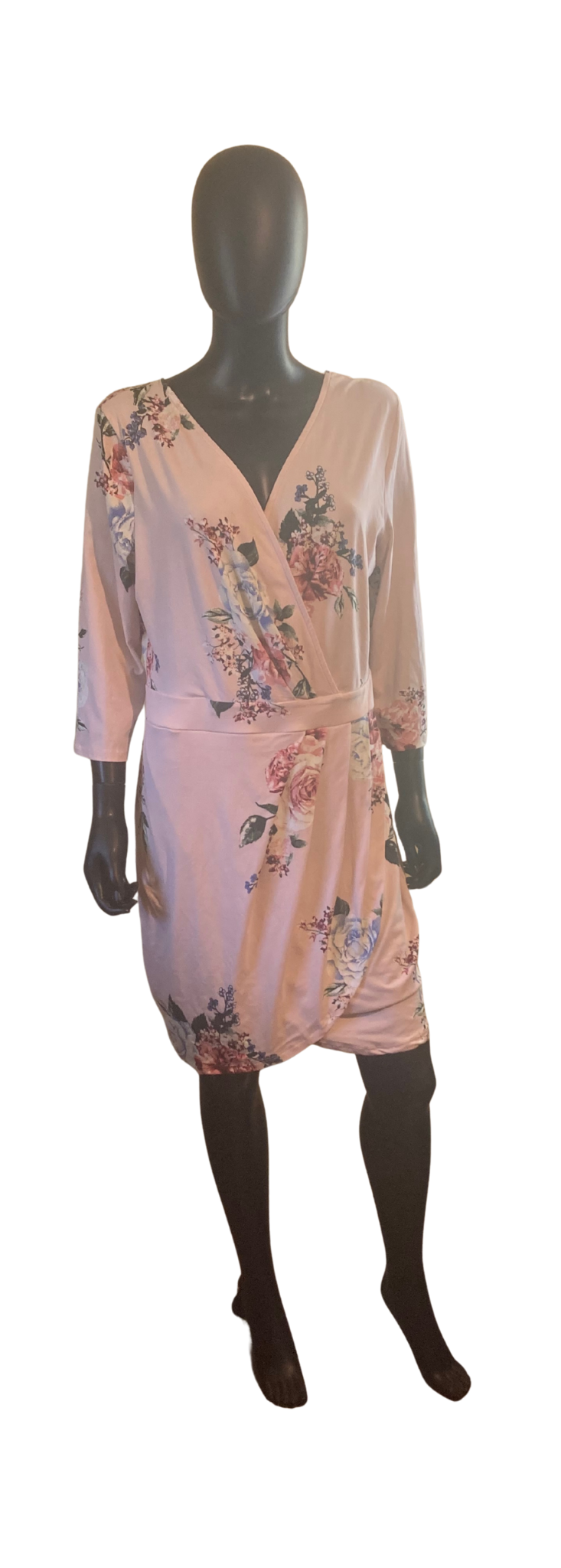 2X Floral Pink Dress 