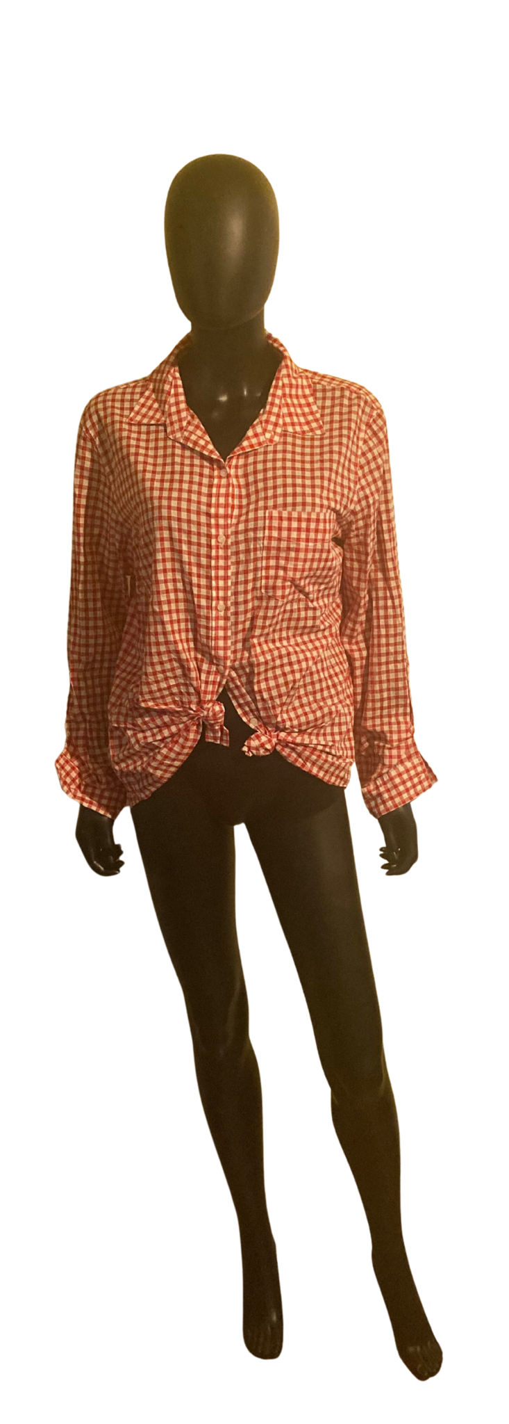 L Checkered Button Down Top 