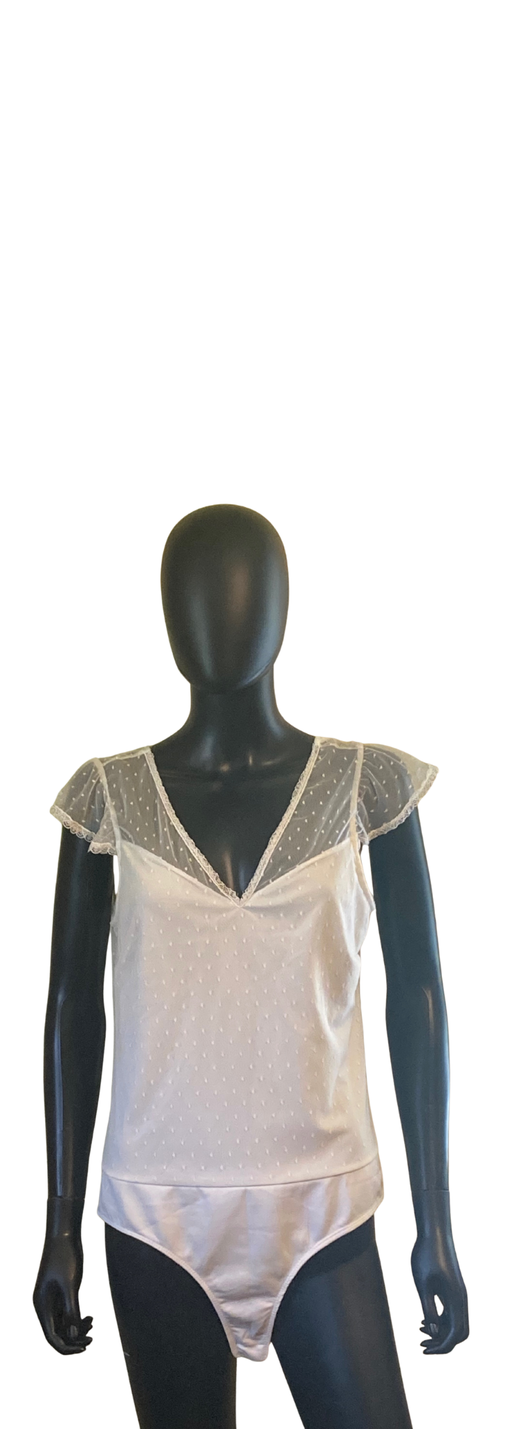 2X White Blouse Bodysuit 