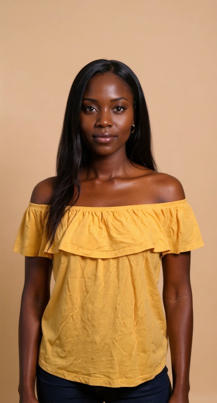 1X Yellow Off Shoulder Blouse  