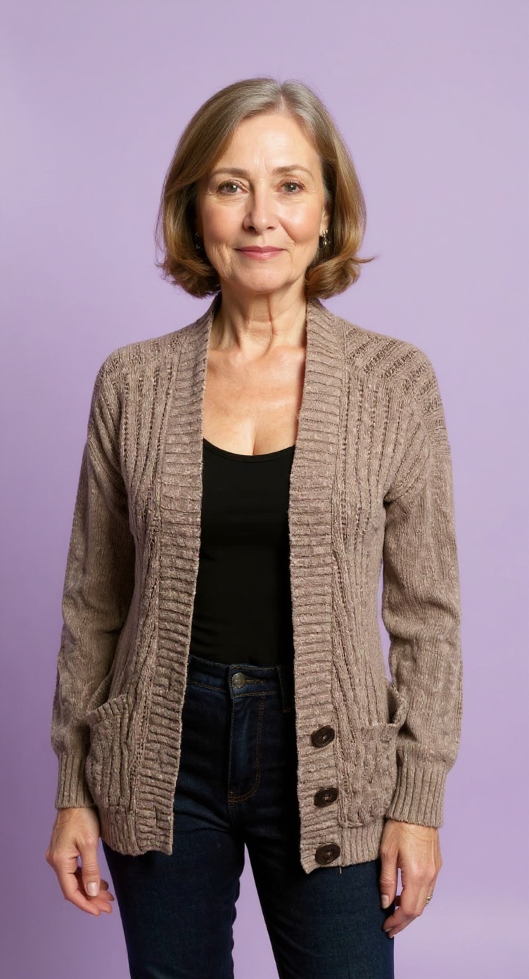 XS Grey Cardigan Sweater 