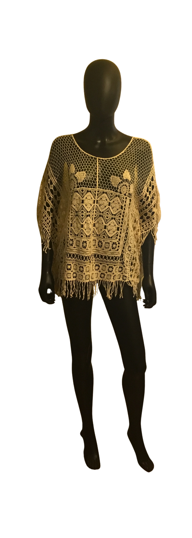 2X Cream Fishnet Tunic 