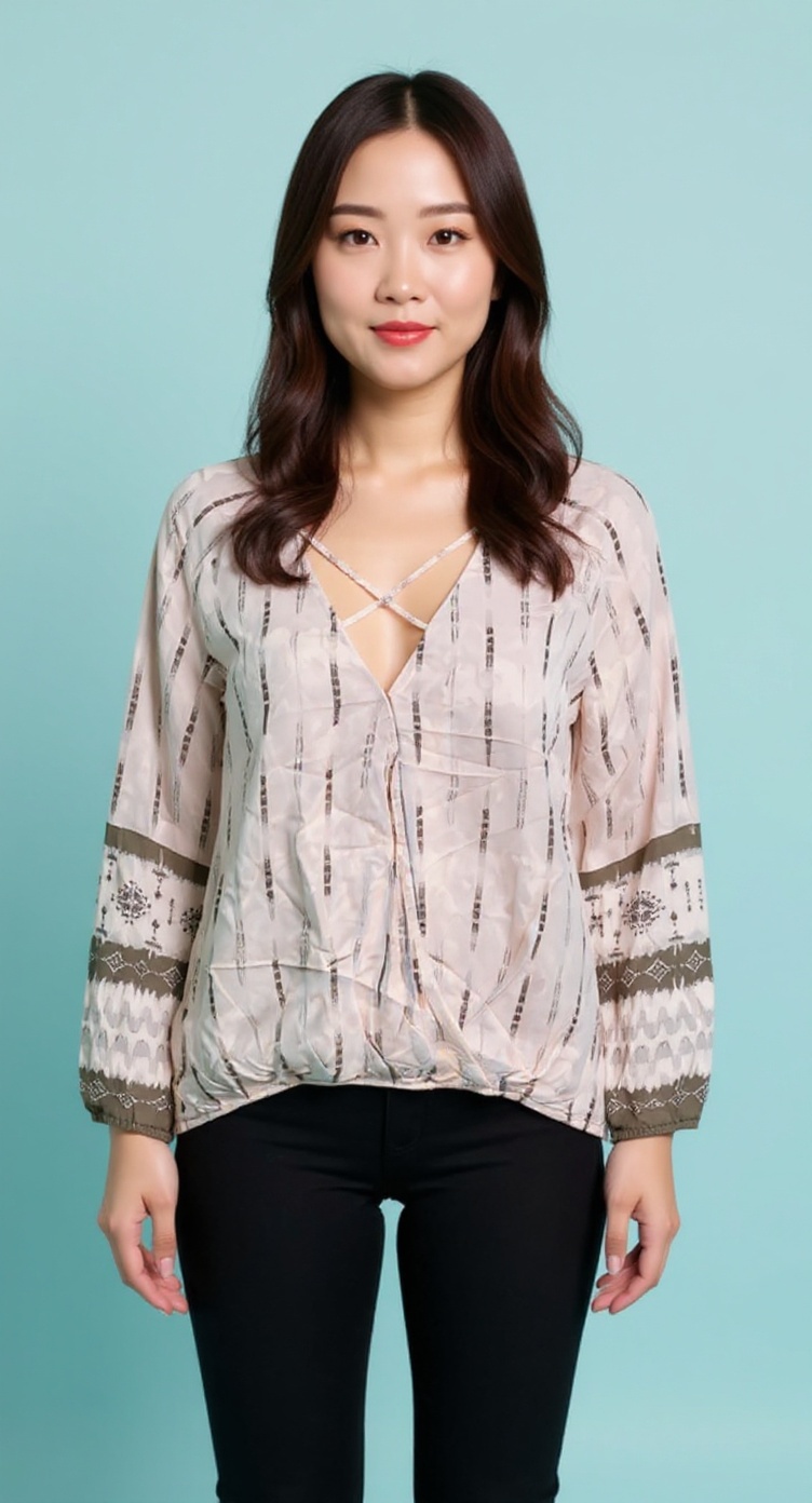 XL Print Cross Blouse 