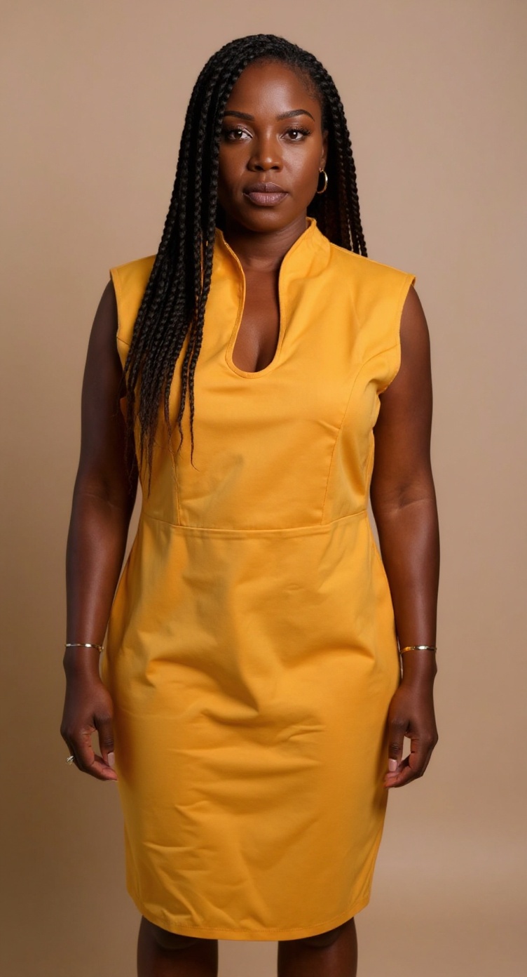 1X Mustard Yellow Dress 