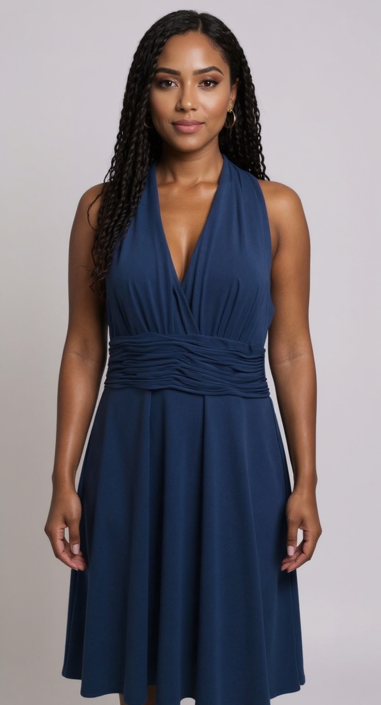 L Dark Jade Halter Dress