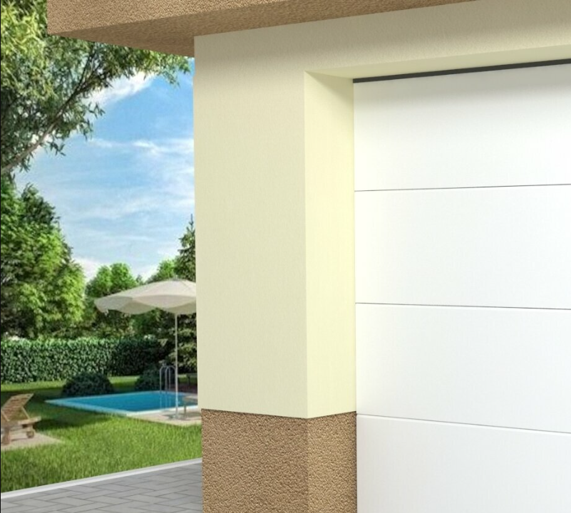 Typizovaná sekčná garážová brána biela