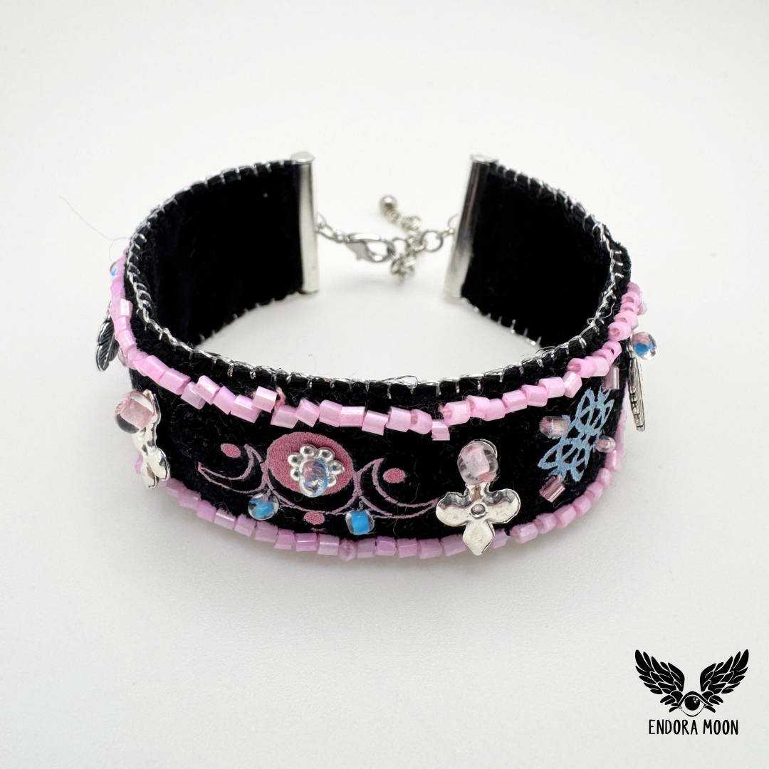 Pulsera Wicca Moon – Triple Diosa Rosa