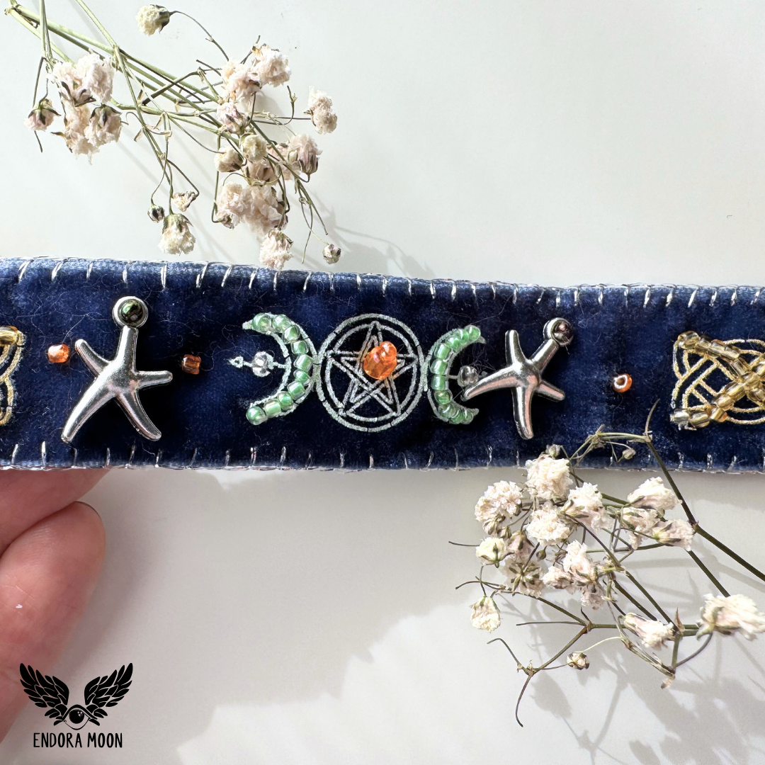 Pulsera Wicca Moon –  Triplediosa aguamarina