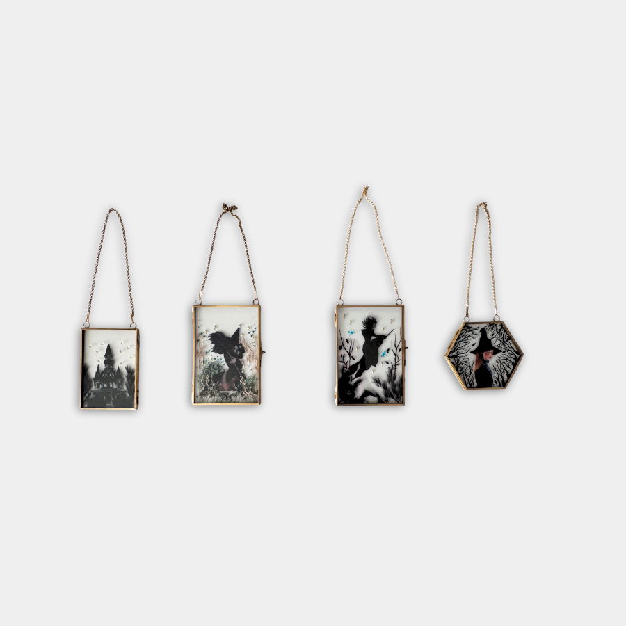 Ventana mágica bruja y gato