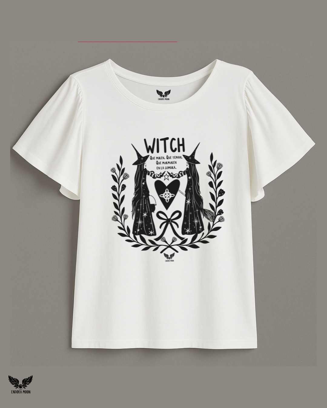 Camiseta WItch blanca volantes